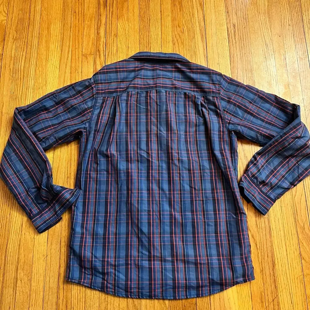 The North Face Shirt Mens Small Long Sleeve Plaid Button Performance Blue
